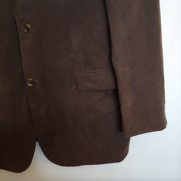 Andrew Fezza Mens Brown Blazer Sport Jacket Baxter Suede 46L - Picture 5 of 14